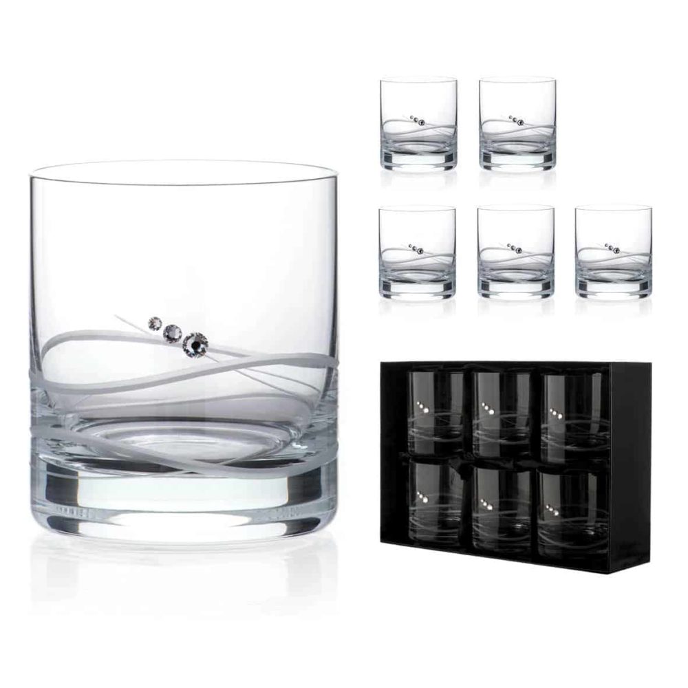 1008.506 Soho Hand Cut Red Wine Glasses Adorned with Swarovski® - Set of 6 - Image 3