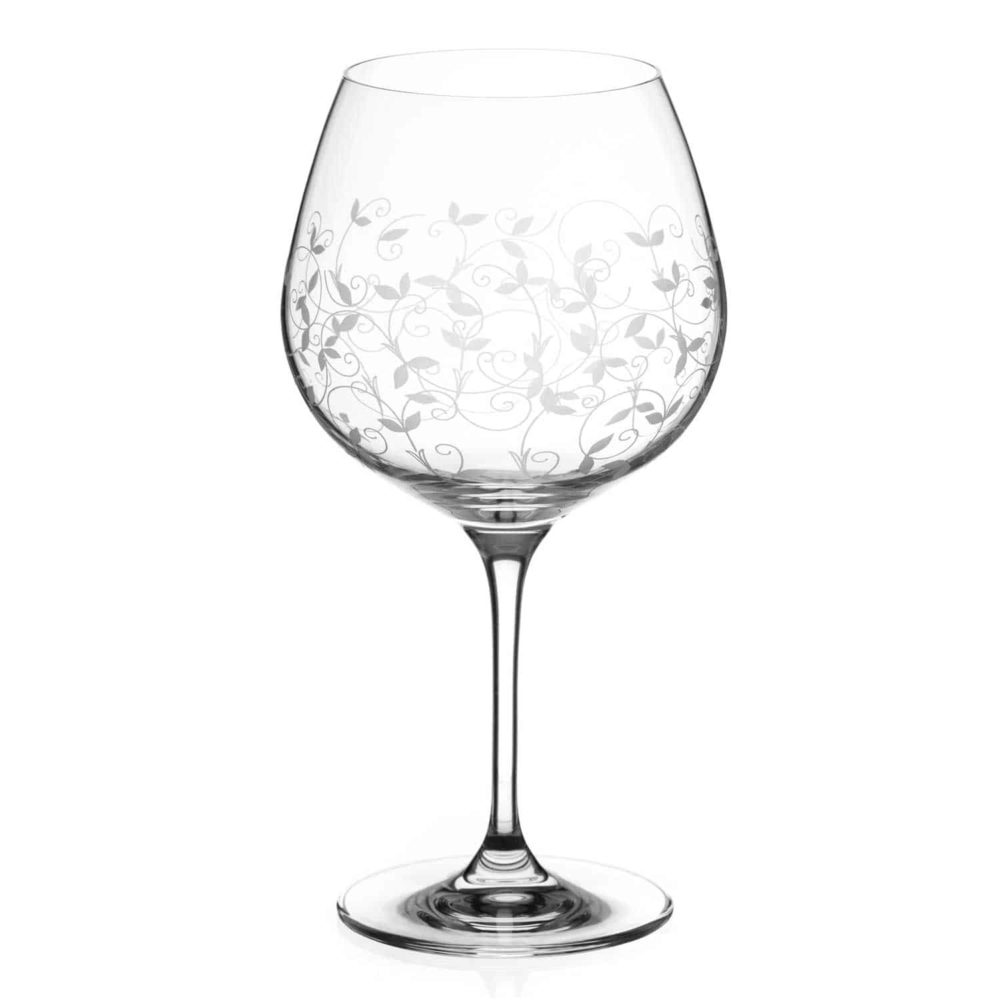 floral gin glass