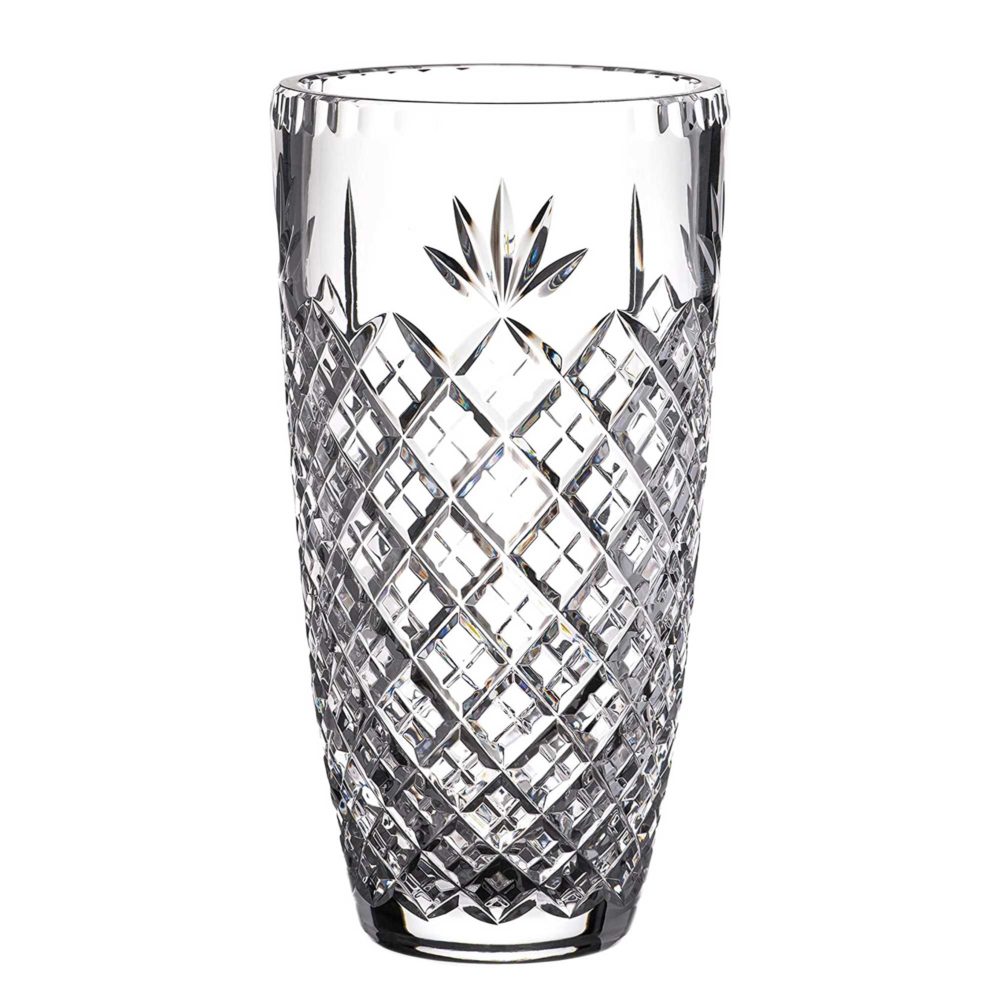 Crystal Barrel Vase with Blank Engraving Panel - 21cm