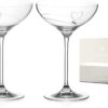Toast Heart Champagne Saucers Adorned with Crystals by Swarovski® - Set of 2