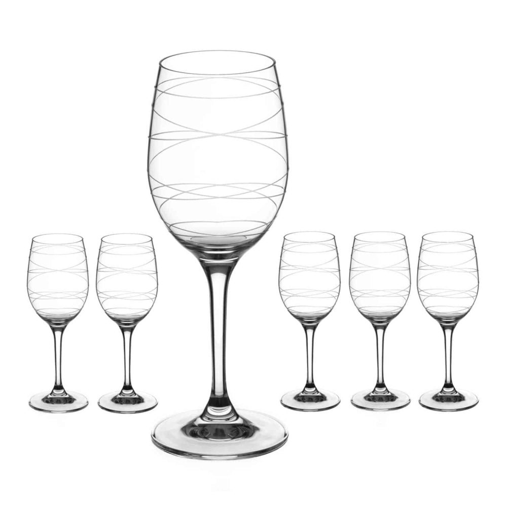 Stream Crystal White Wine Glasses - Set of 6