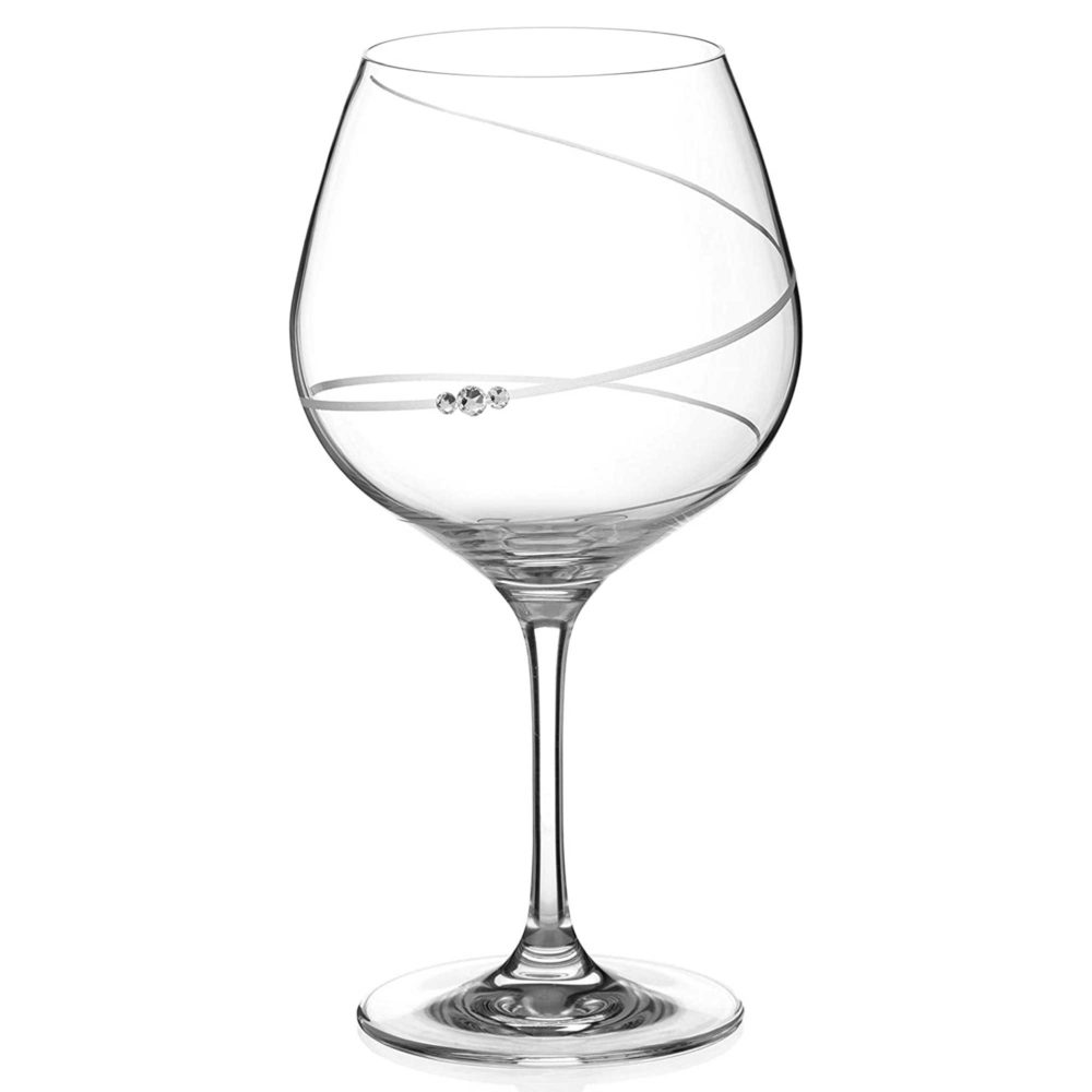 crystal gin glass with cut swirl