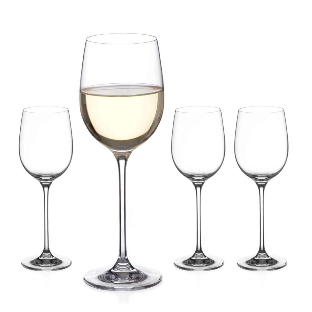 Moda Crystal White Wine Glasses - Set of 4