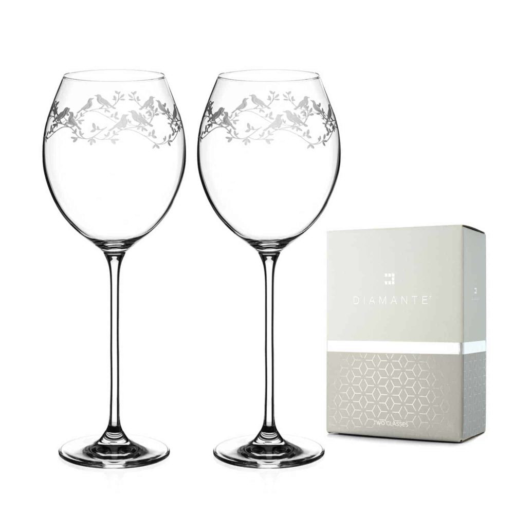 Birdsong Crystal Red Wine Glasses - Set of 2 - Image 2