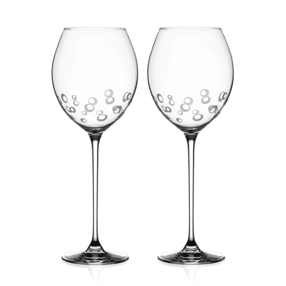 Bubbles Crystal Red Wine Glasses - Set of 2
