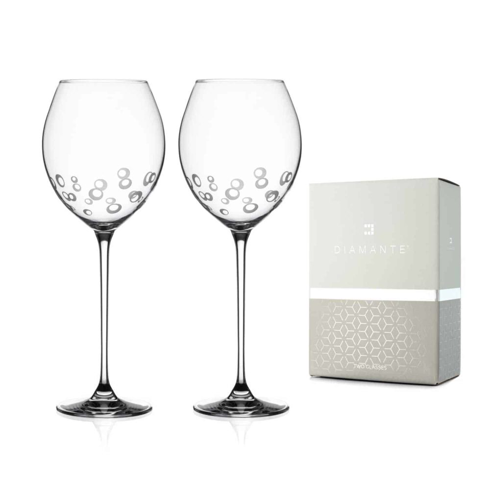 Bubbles Crystal Red Wine Glasses - Set of 2 - Image 2