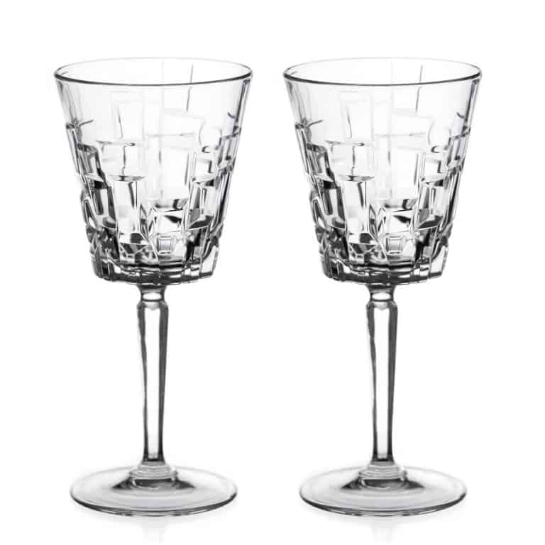 Quartz Crystal Red Wine Glasses Set of 2 Diamante Home