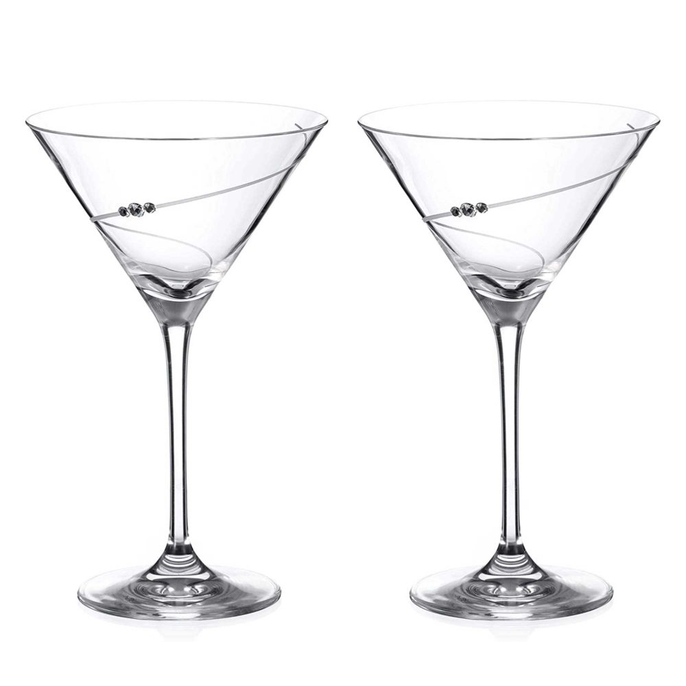 DIAMANTE Martini Cocktail Glasses 4 Stemless Crystal Tumblers for Martini  or Mojito auris Collection Set of 4 -  Denmark