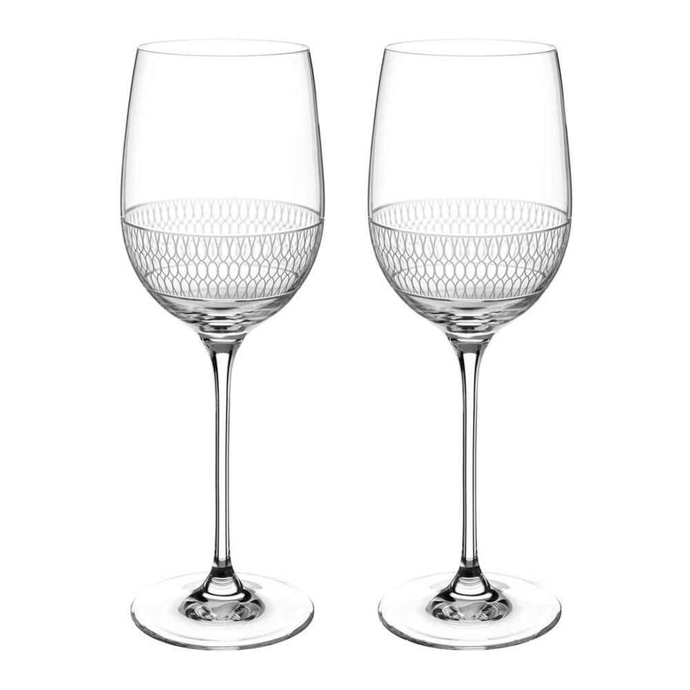Red wine glasses patterned