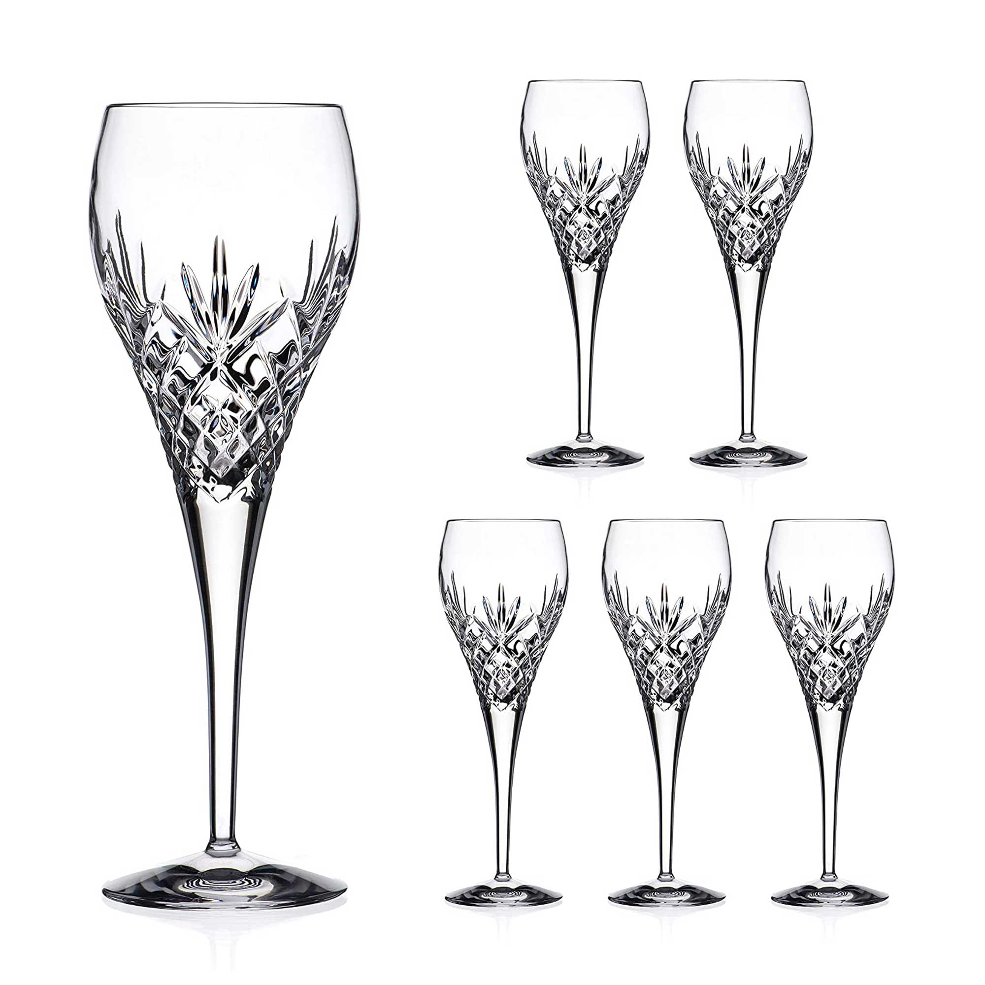 lager Athletic klap Symphony Hand Cut 24% Lead Crystal Red Wine Glasses – Set of 6 - Diamante  Home
