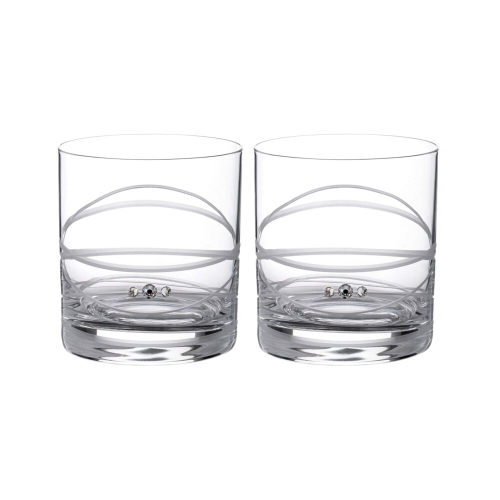 Orbit Crystal Whisky Tumblers Embellished with Swarovski Crystals- Set of 2