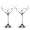 Two Hearts Champagne Saucers Adorned with Crystals by Swarovski® - Set of 2