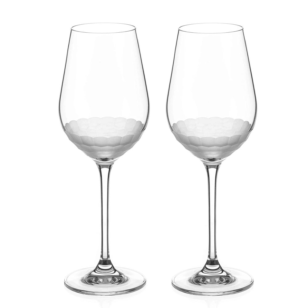 DIAMANTE Swarovski Red Wine Glasses Pair 'angelina' Embellished