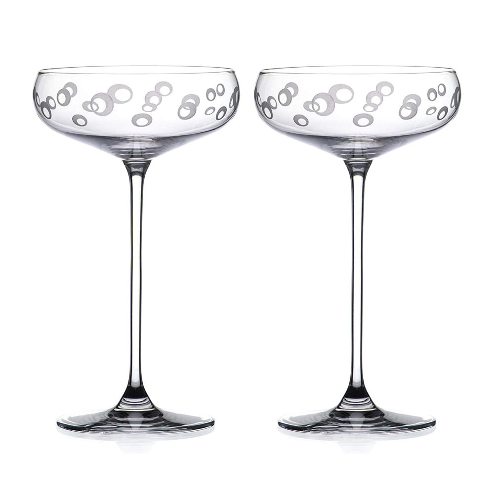Bubble Crystal Champagne & Cocktail Saucers - Set of 2