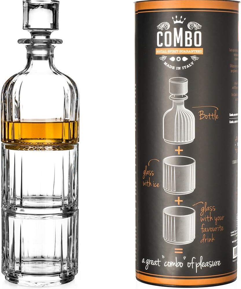 Alternative view of Combo Stackable Whisky Decanter Set - 3 Pieces