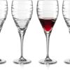 Hand Cut Jasper Premium 24% Lead Crystal Wine Glasses Set of 4 - Set of 2