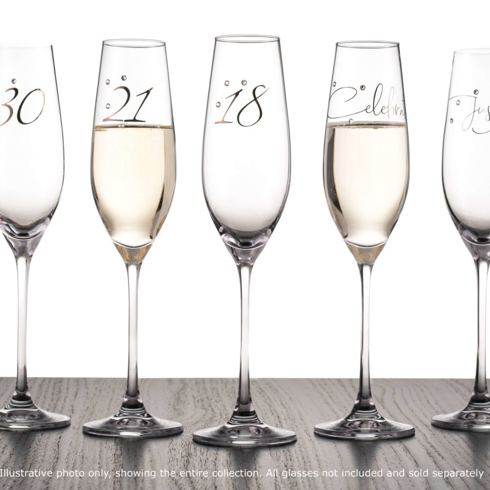 Birthday Champagne Flute Adorned with Crystals by Swarovski®