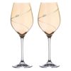Amber Wine Glasses with Swarovski Crystals 'Amber Lustre Silhouette' - Set of 2