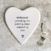 Porcelain Heart Coaster – “Motherhood Powered by Love” Sentimental Gift