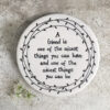 Porcelain Heart Coaster – “A friend is one of the nicest things you can have” Sentimental Gift