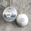 Half Porcelain Christmas Bauble – “Christmas wishes from our house to yours” Christmas Decoration