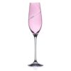 Silhouette Pink Champagne Flute Adorned with Swarovski® Crystals - Single Glass