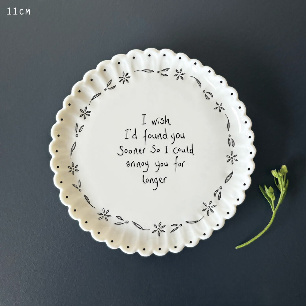 Porcelain Coaster – “I Wish I’d Found You Sooner” Valentine's Day Coaster