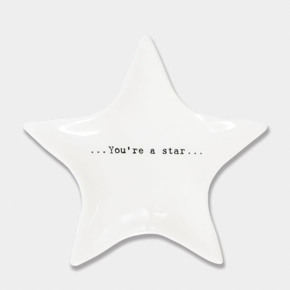 Alternative view of Wobbly Star Porcelain Dish “You’re a Star” – Small Trinket Dish