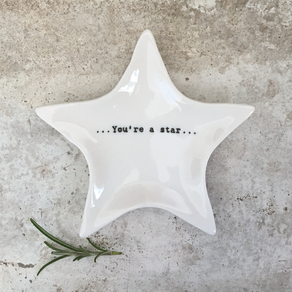 Wobbly Star Porcelain Dish “You’re a Star” – Small Trinket Dish
