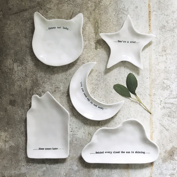 Alternative view of Wobbly Moon Porcelain Dish “Love You to the Moon and Back” – Small Trinket Dish