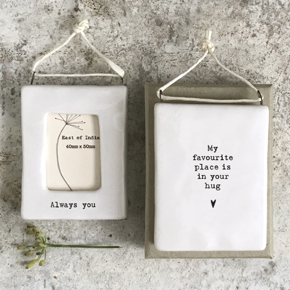 Mini Hanging Porcelain Frame “Always You” – Small Sentimental Gift