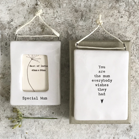 Mini Hanging Porcelain Frame “Special Mum” – Mother’s Day Gift – Small Sentimental Keepsake