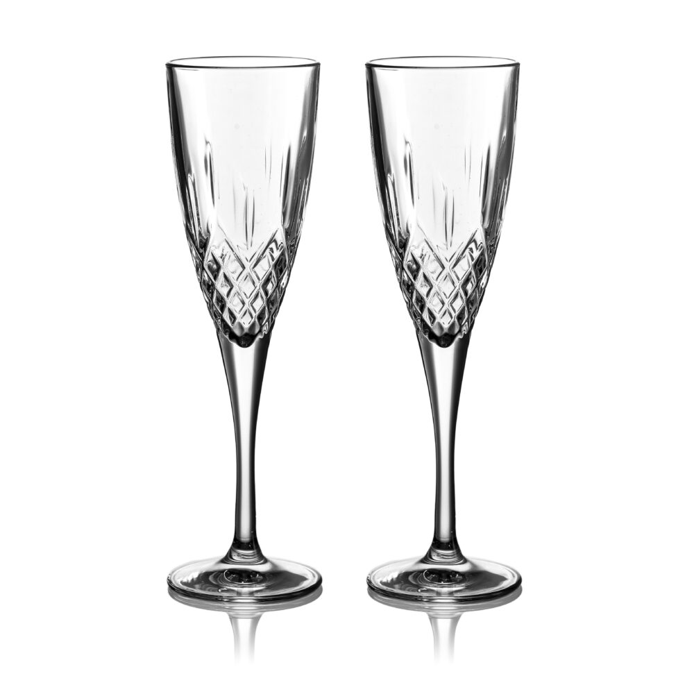 Regency Crystal Champagne Flutes - Set of 2