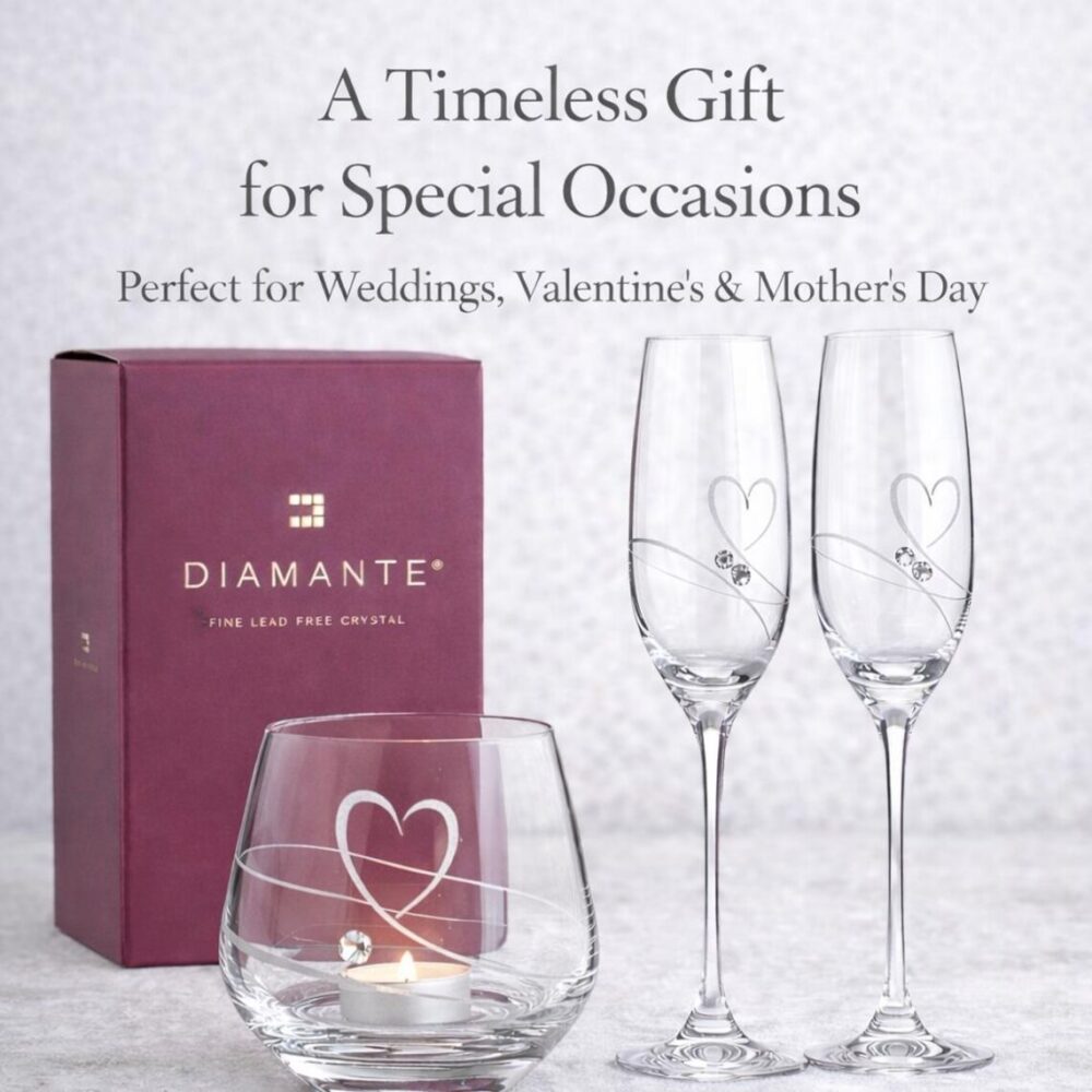 Romance Tealight & Champagne Flutes Gift Set
