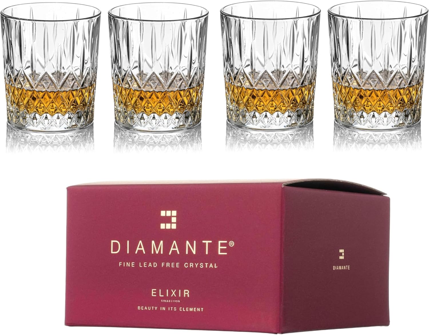 Regency Crystal Whisky Tumblers - Set of 4