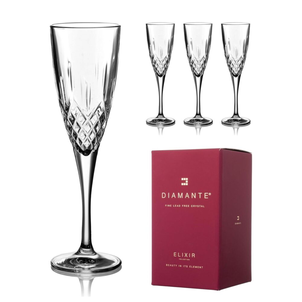 Regency Crystal Champagne Flutes - Set of 4
