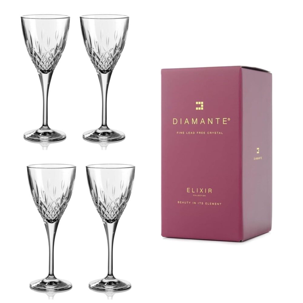 Regency Crystal Wine Glasses - Set of 4