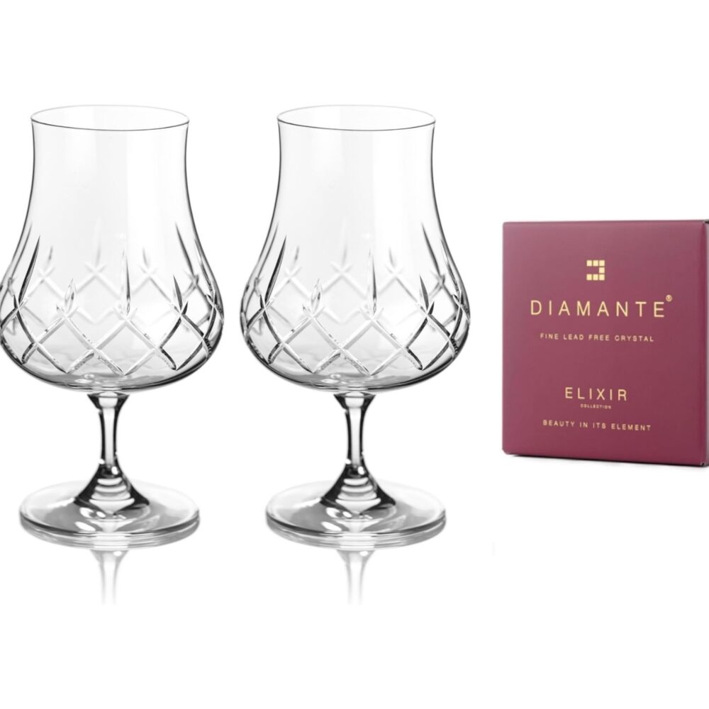 Classic Crystal Hand Cut Rum Glasses - Set of 2