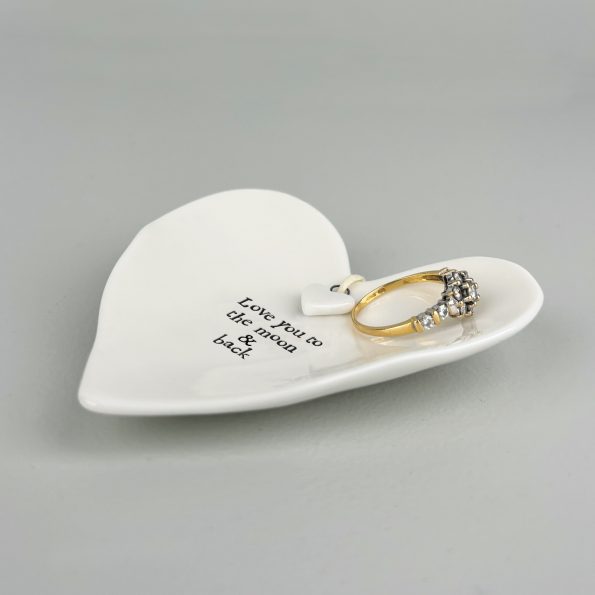 Alternative view of Love you to the moon and back" Porcelain Ring Dish