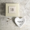 18th Birthday Porcelain Heart Trinket Dish – Eighteen