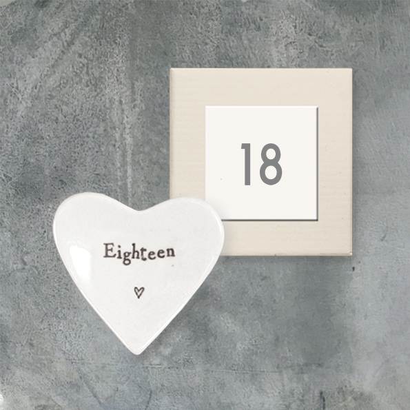 18th Birthday Porcelain Heart Trinket Dish – Eighteen - Image 3