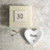 30th Birthday Porcelain Heart Trinket Dish – Thirty