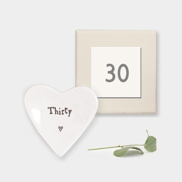 Alternative view of 30th Birthday Porcelain Heart Trinket Dish – Thirty