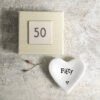 50th Birthday Porcelain Heart Trinket Dish – Fifty