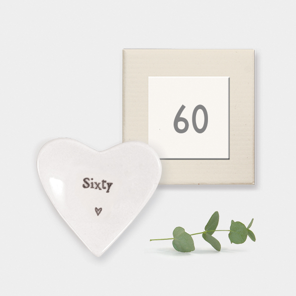 Alternative view of 60th Birthday Porcelain Heart Trinket Dish – Sixty