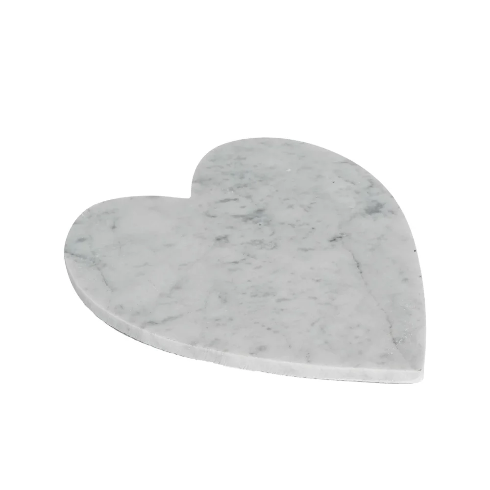 White Heart marble Chopping Board - 27cm x 25cm
